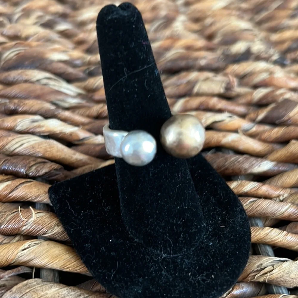 Gold And Silver Tone Ball Ring